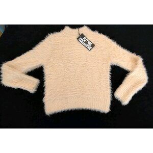 Future Collective Fuzzy Nude Pink Pullover Sweater women Size XXS